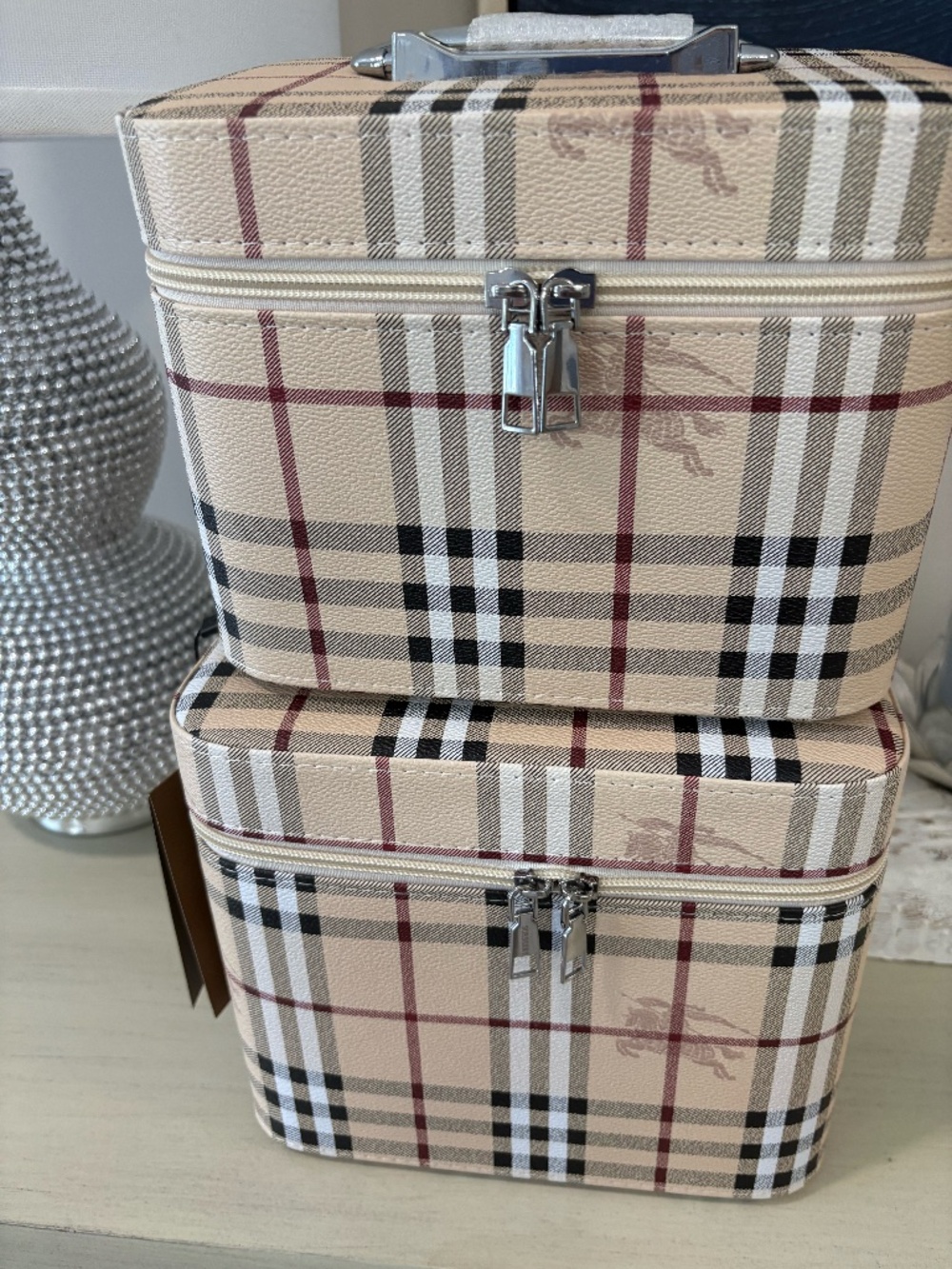 2 Gorgous Makeup Cases , Stackable, Travel must have